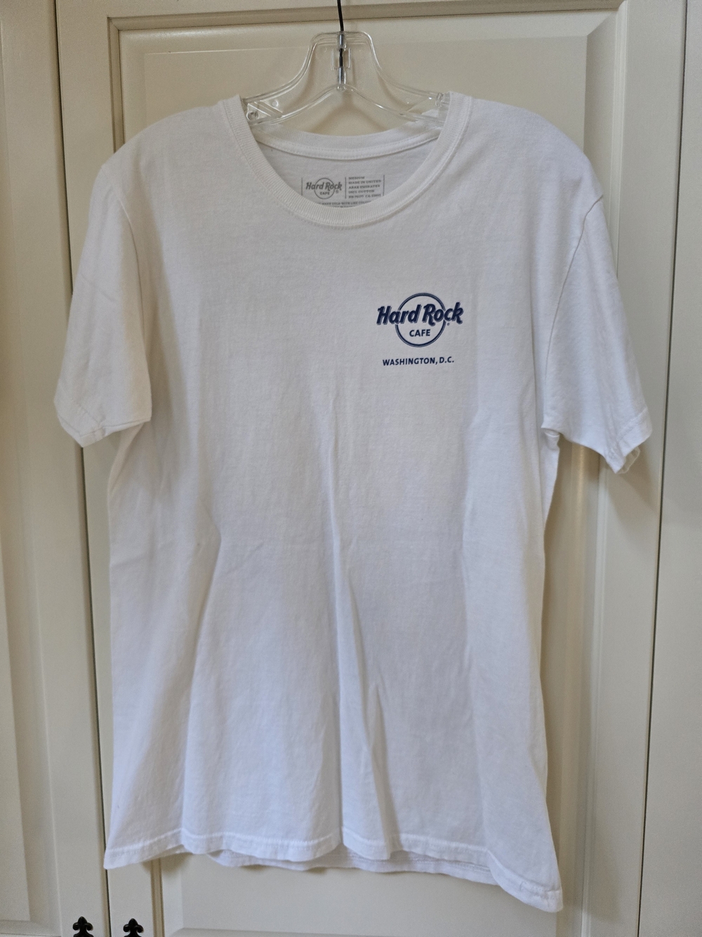 Hard Rock Cafe White T-Shirt with Navy Chest Logo - Men